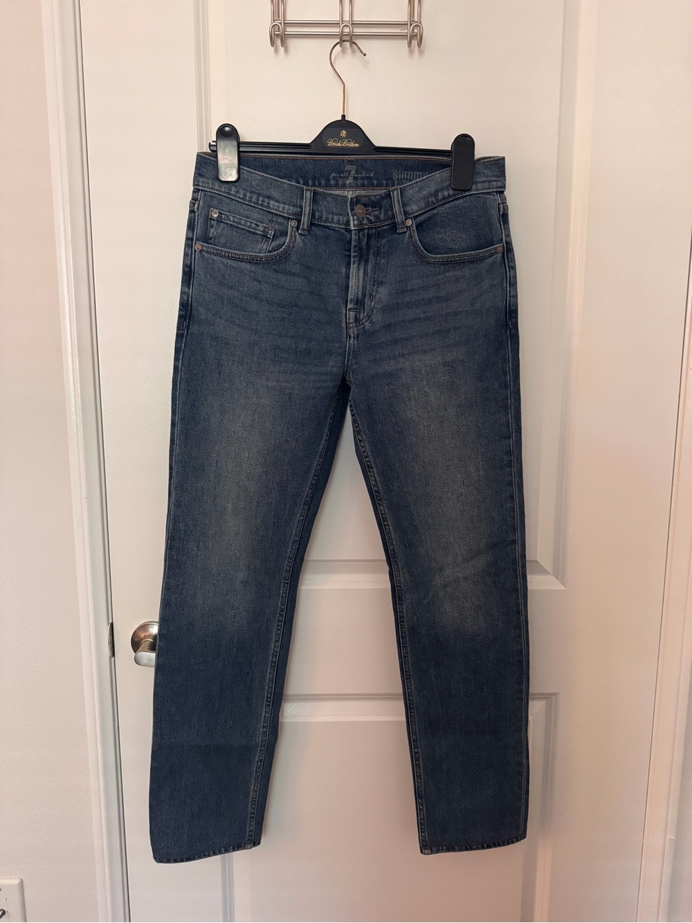 7 For All Mankind Men’s Slim Jeans - Dark Blue Wash